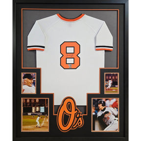 Cal Ripken Jr. Framed Signed White Jersey Fanatics Autographed Orioles