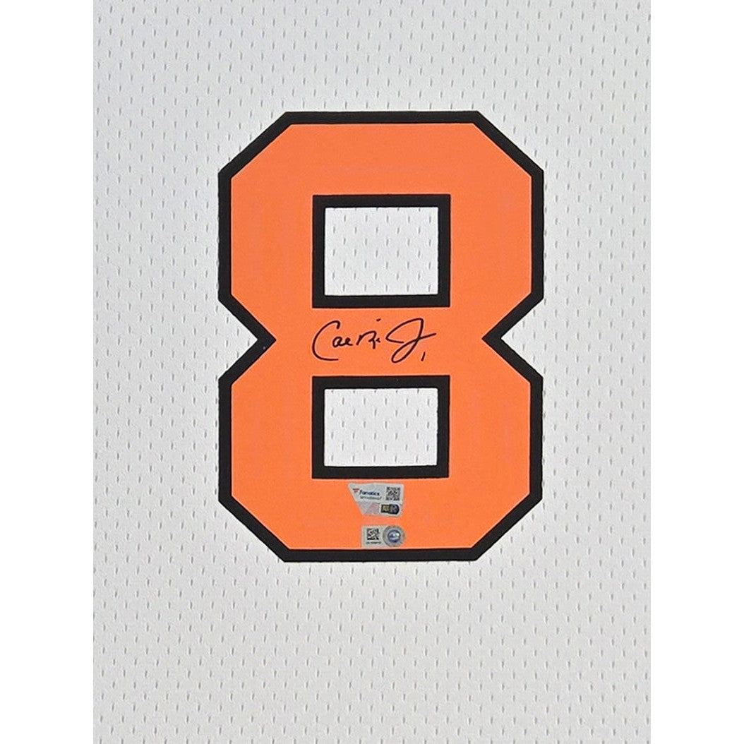Cal Ripken Jr. Framed Signed White Jersey Fanatics Autographed Orioles