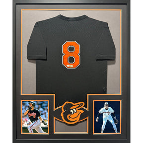Cal Ripken Jr. Framed Signed Black Jersey Fanatics Autographed Orioles 2P