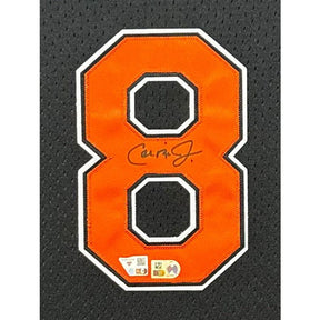Cal Ripken Jr. Framed Signed Black Jersey Fanatics Autographed Orioles 2P