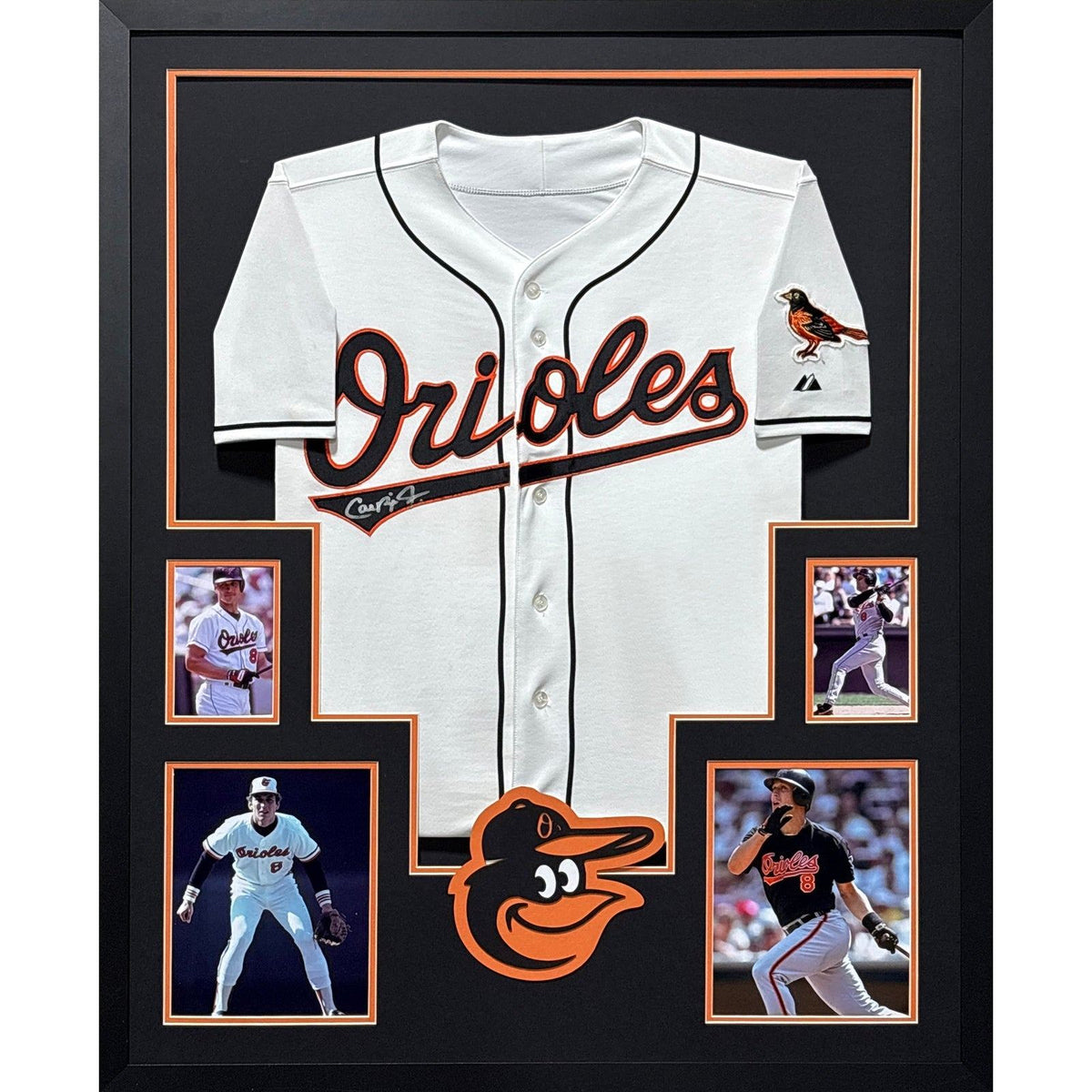 Cal Ripken Framed Signed White Jersey JSA Authenticated Autographed Orioles