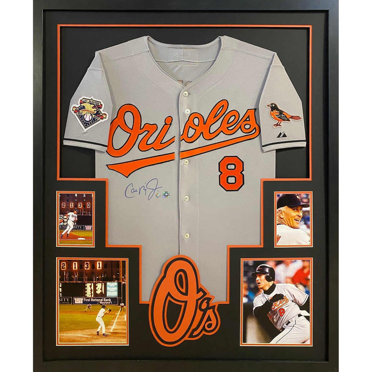 Cal Ripken Framed Signed Jersey MLB COA Autographed Baltimore Orioles Grey