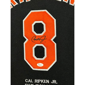 Cal Ripken Framed Signed Black Stat Jersey JSA Autographed Baltimore Orioles