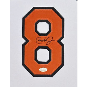 Cal Ripken Framed Signed White Stat Jersey JSA Autographed Baltimore Orioles