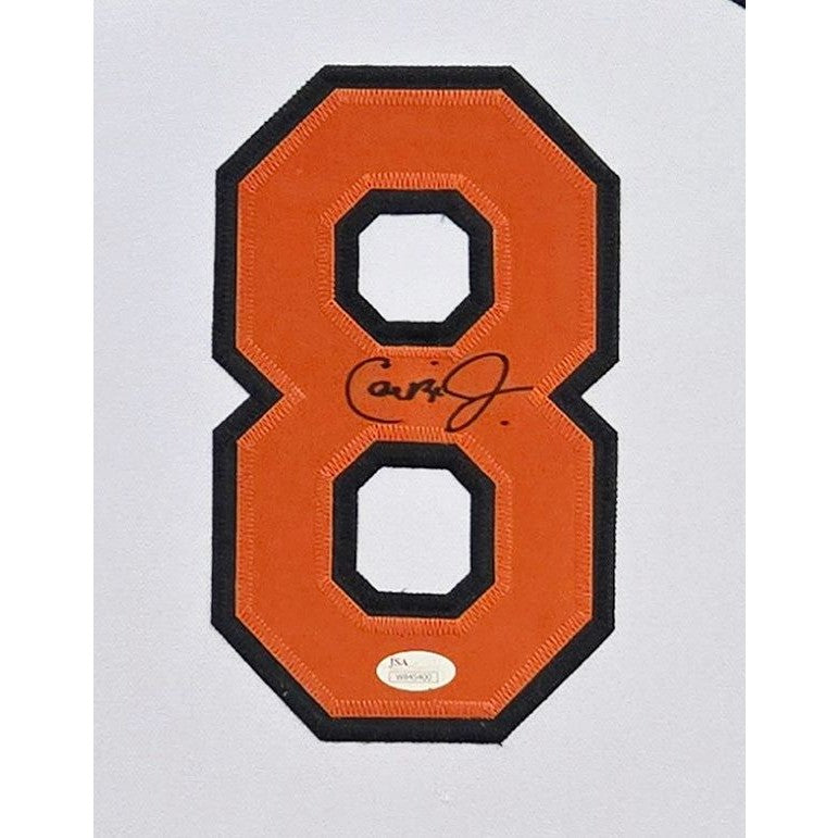 Cal Ripken Framed Signed White Stat Jersey JSA Autographed Baltimore Orioles