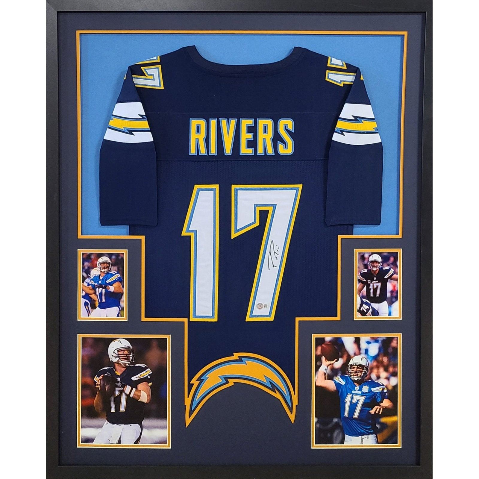 Philip Rivers Signed Framed Jersey Beckett Autographed Chargers