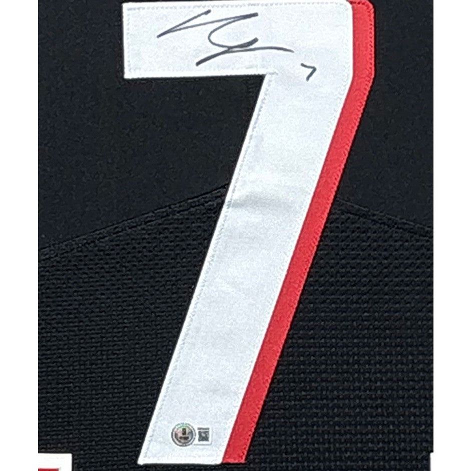 Bijan Robinson Framed Signed Jersey Beckett Autographed Atlanta Falcons Texas