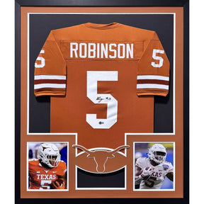 Bijan Robinson Framed Signed Jersey Beckett Autographed Texas Orange