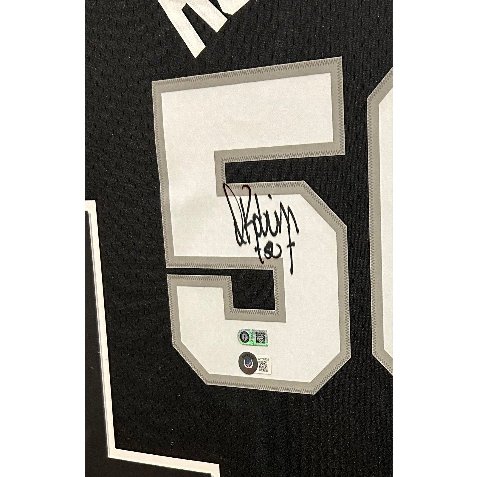 David Robinson Signed Framed Jersey Beckett Autographed San Antonio Spurs