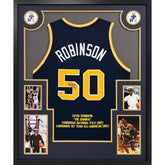 David Robinson Signed Framed Navy Jersey Schwartz Autographed Naval Academy