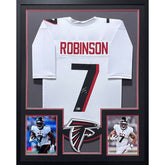 Bijan Robinson Framed Signed White Jersey Beckett Autographed Atlanta Falcons