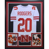 Johnny Rodgers Signed Framed Jersey JSA Autographed Nebraska Heisman Win