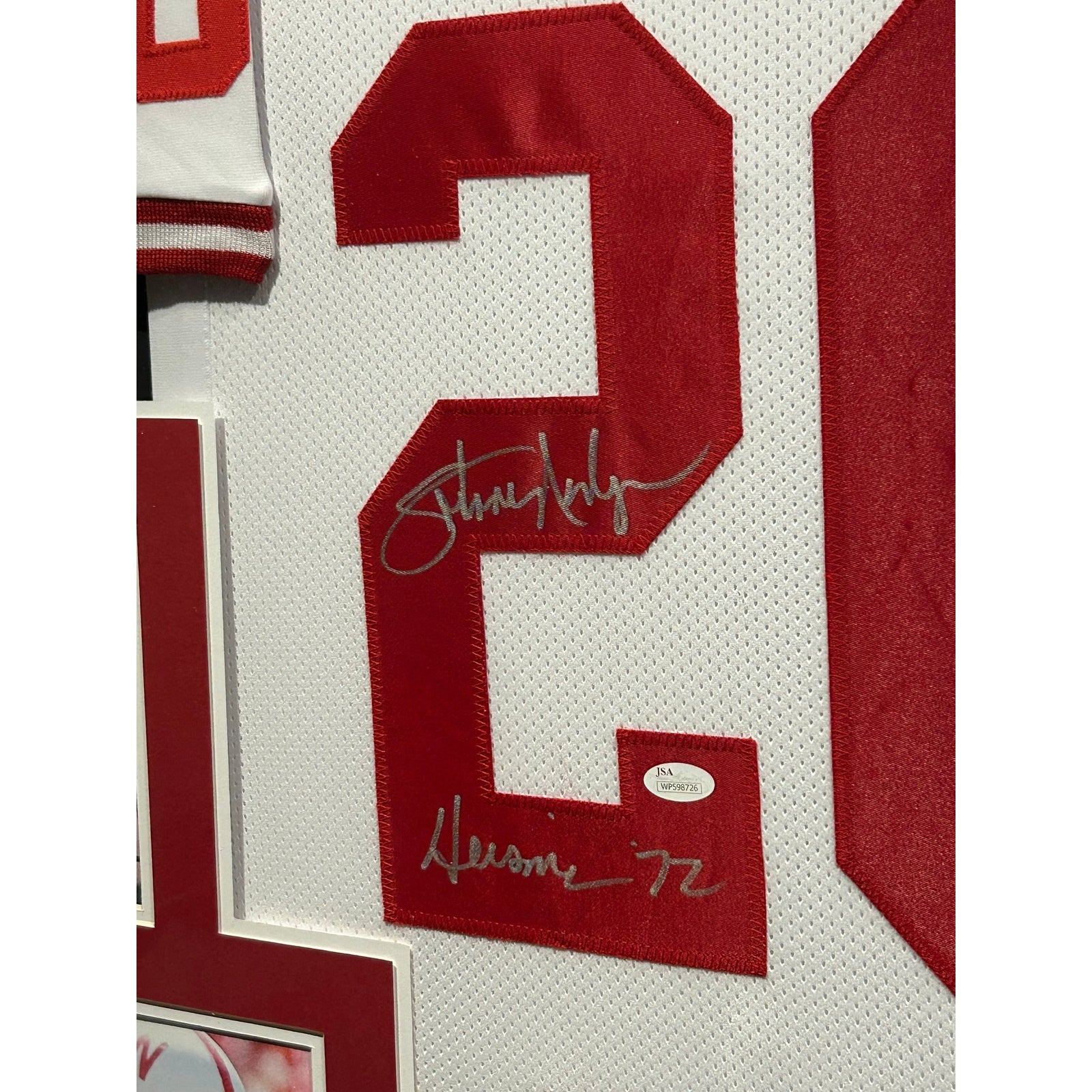 Johnny Rodgers Signed Framed Stat Jersey JSA Autographed Nebraska Heisman