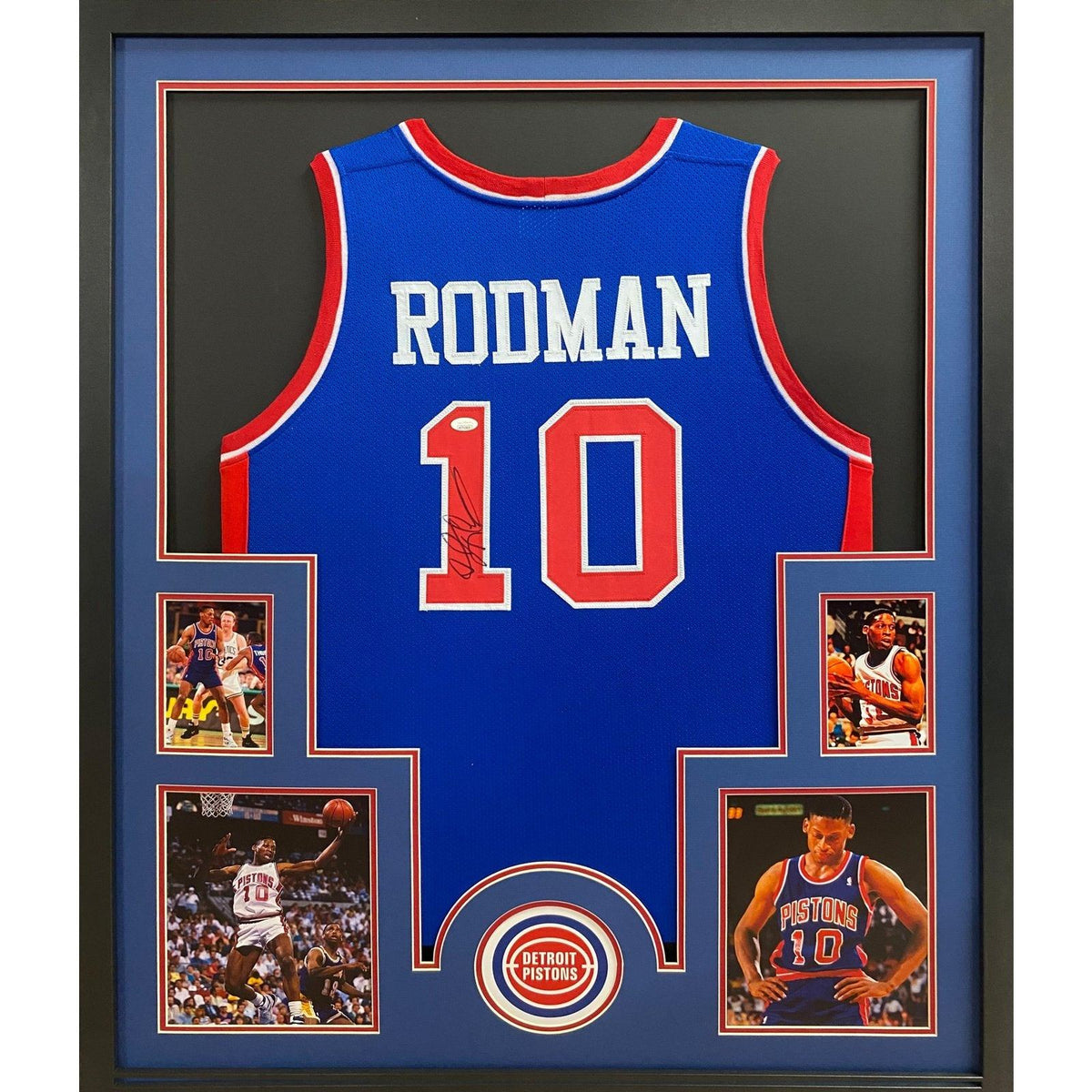 Dennis Rodman Signed Framed White Jersey JSA Autographed Chicago Bulls