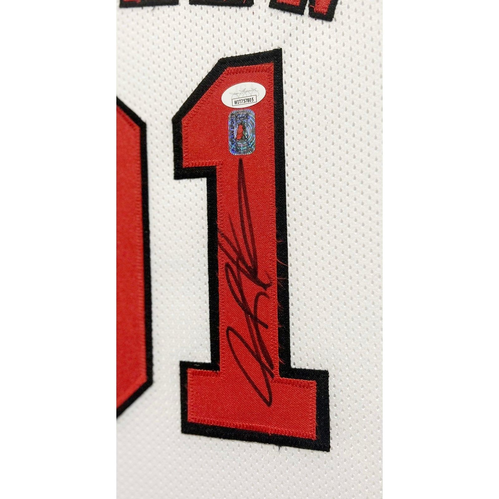 Detroit Pistons Dennis Rodman Autographed White Jersey JSA Stock