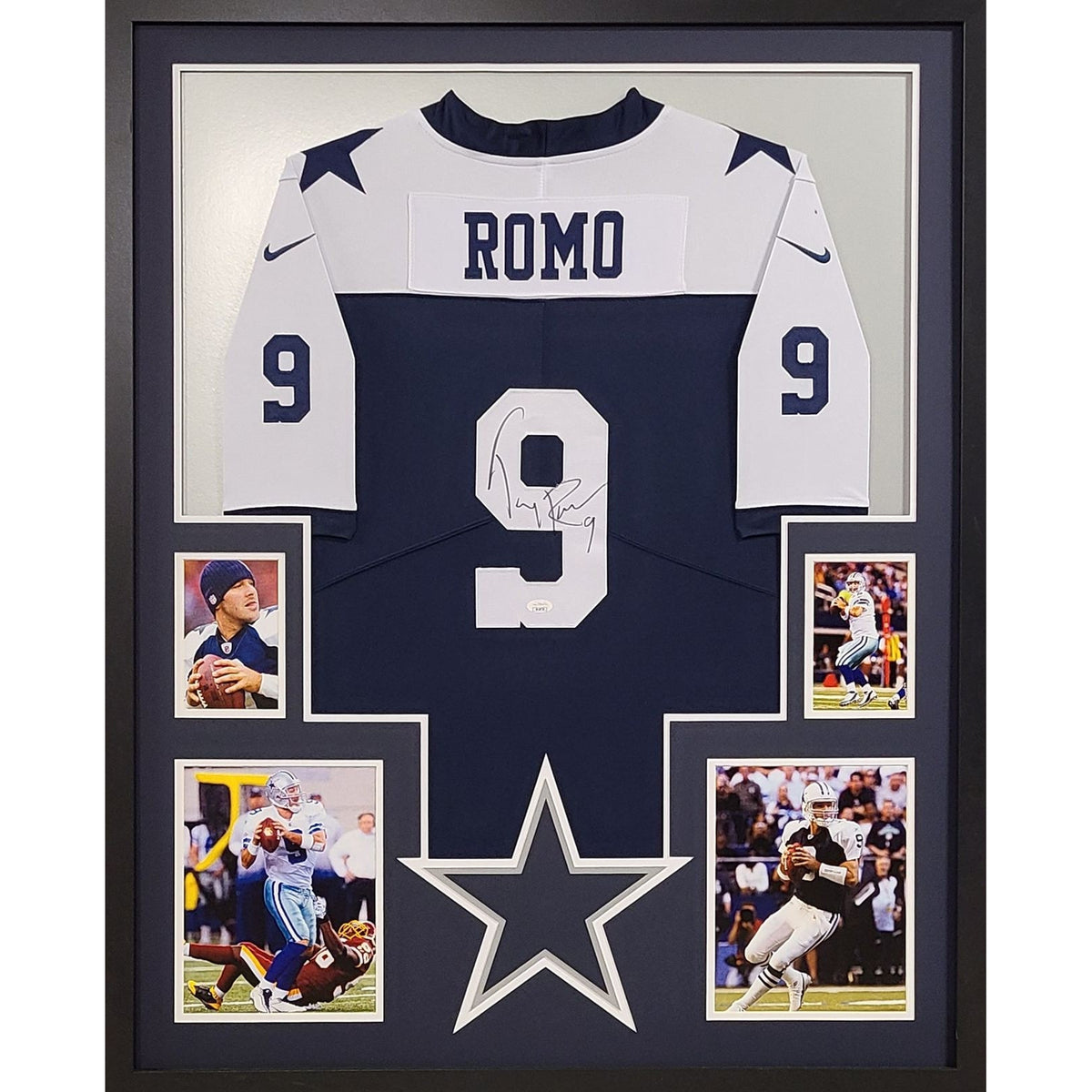 Tony Romo Framed Signed Jersey Autographed Dallas Cowboys JSA Star