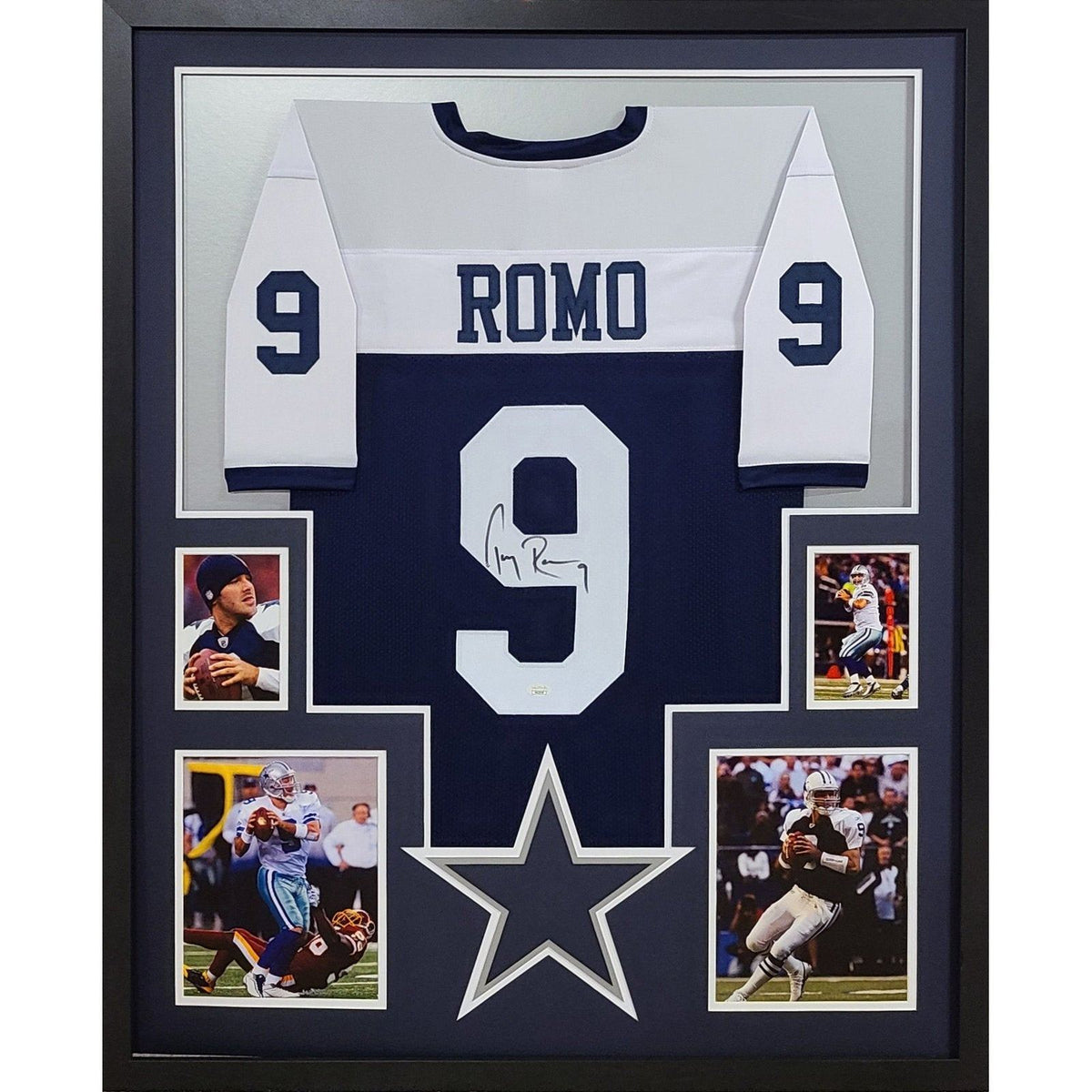 Tony Romo Framed Signed Thanksgiving Jersey Autographed Dallas Cowboys JSA