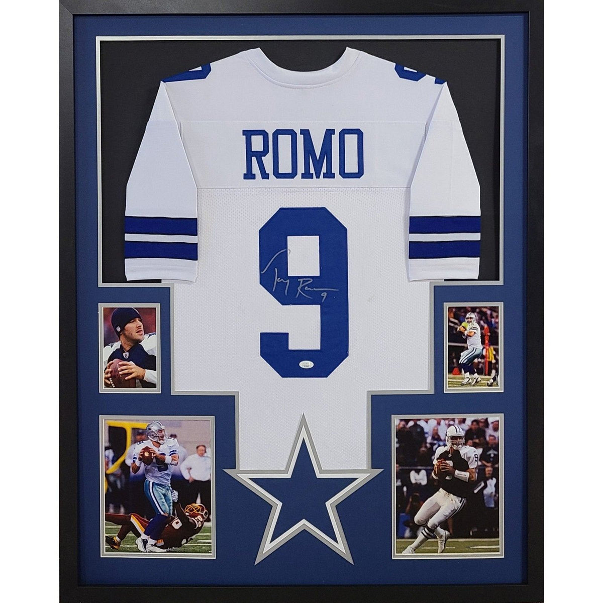 Tony Romo Framed Signed White Jersey JSA Autographed Dallas Cowboys