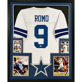 Tony Romo Framed Signed White Jersey JSA Autographed Dallas Cowboys TR1