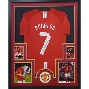 Cristiano Ronaldo Framed Signed Jersey Autographed Manchester United Beckett