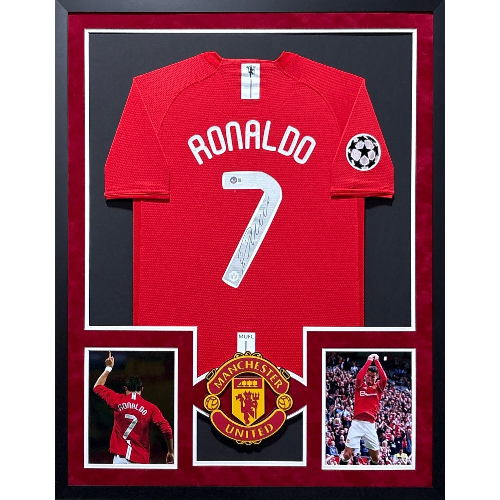 Cristiano Ronaldo Framed Signed Jersey Beckett BAS Autograph Manchester United 3