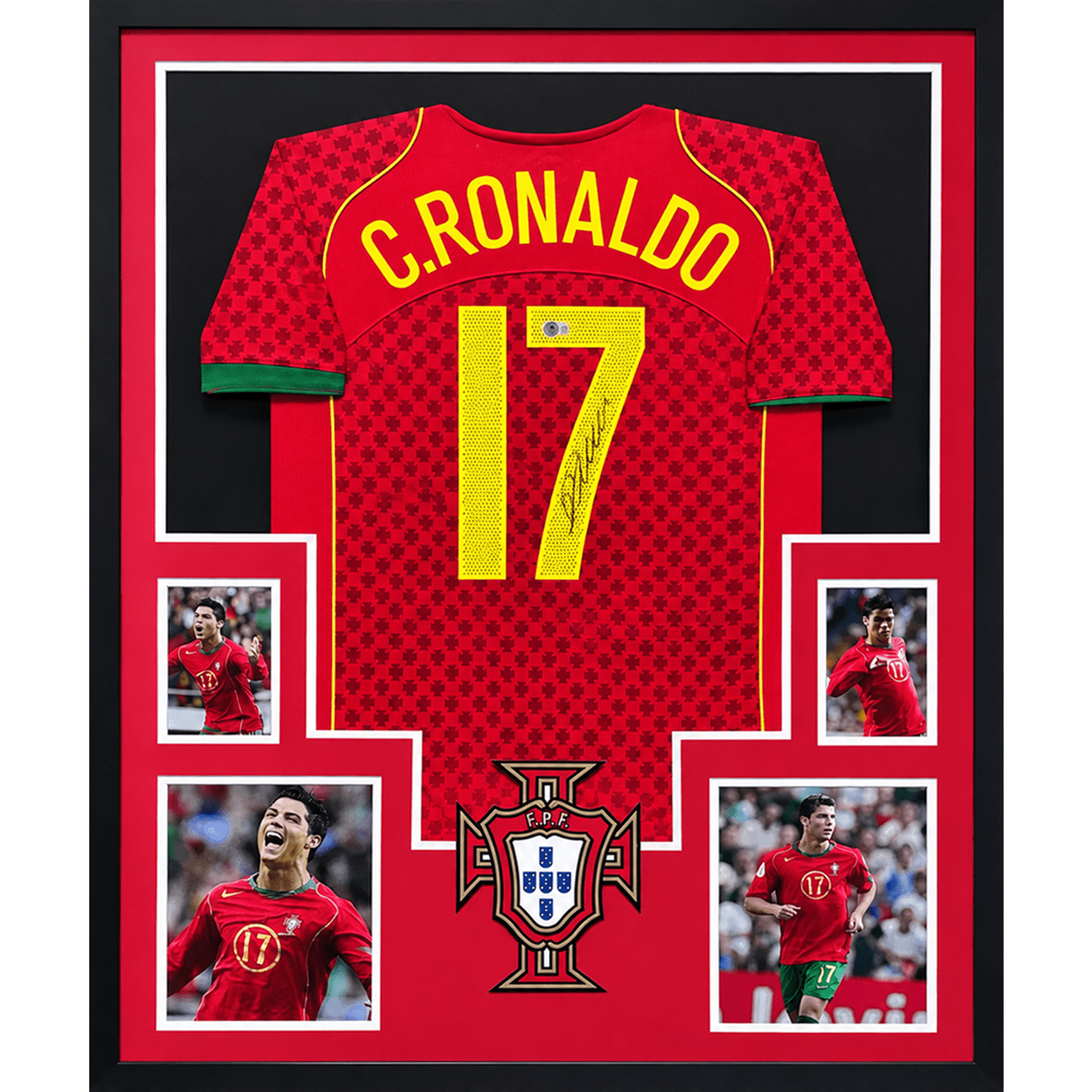 Cristiano Ronaldo Framed Signed Jersey Beckett Autograph Portugal 4P