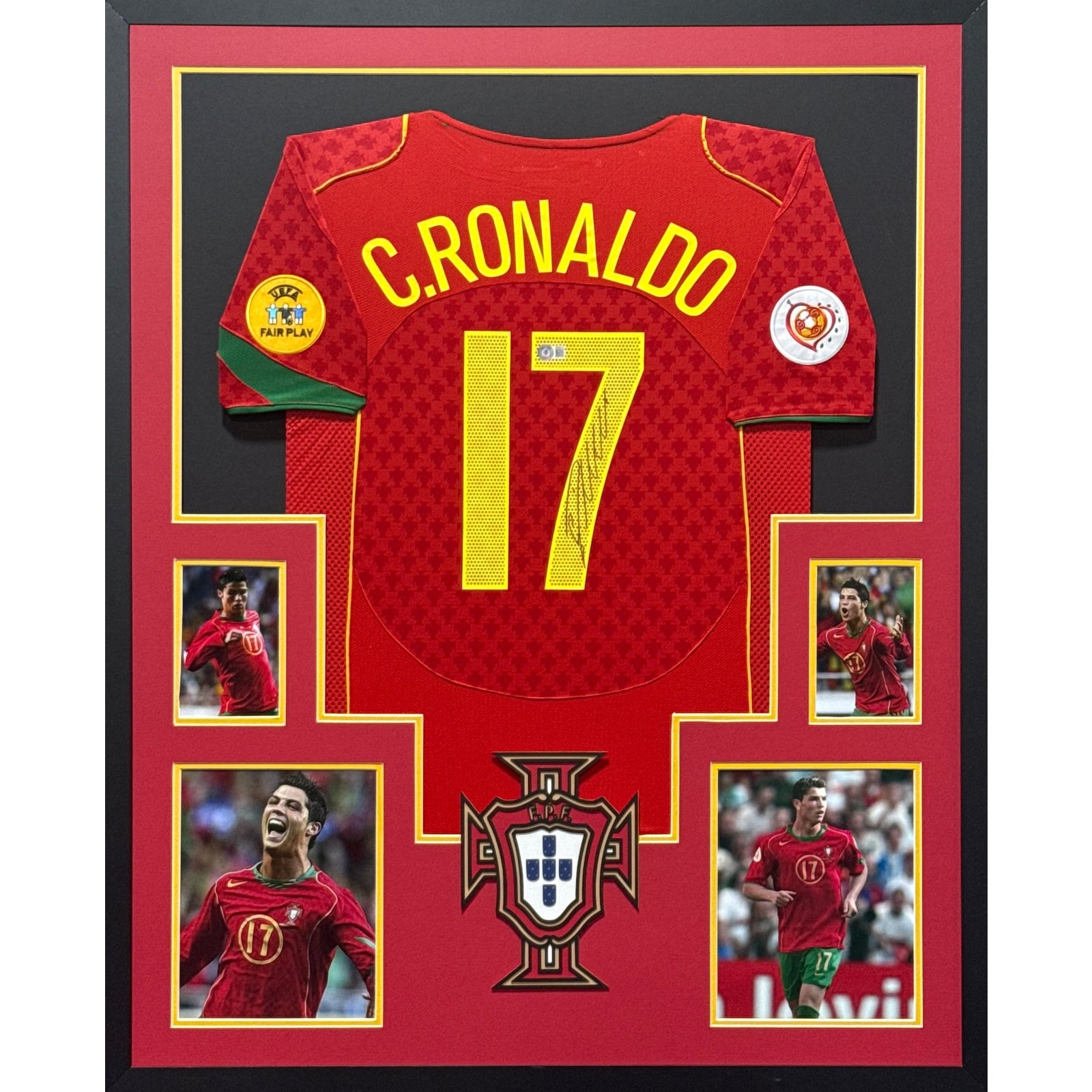 Cristiano Ronaldo Framed Signed Jersey Beckett Autograph Portugal 4PP