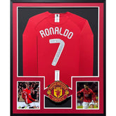 Cristiano Ronaldo Framed Signed Jersey Beckett Autograph Manchester United LS