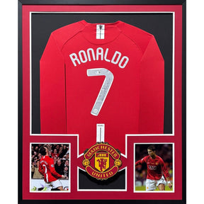 Cristiano Ronaldo Framed Signed Jersey Beckett Autograph Manchester United LS