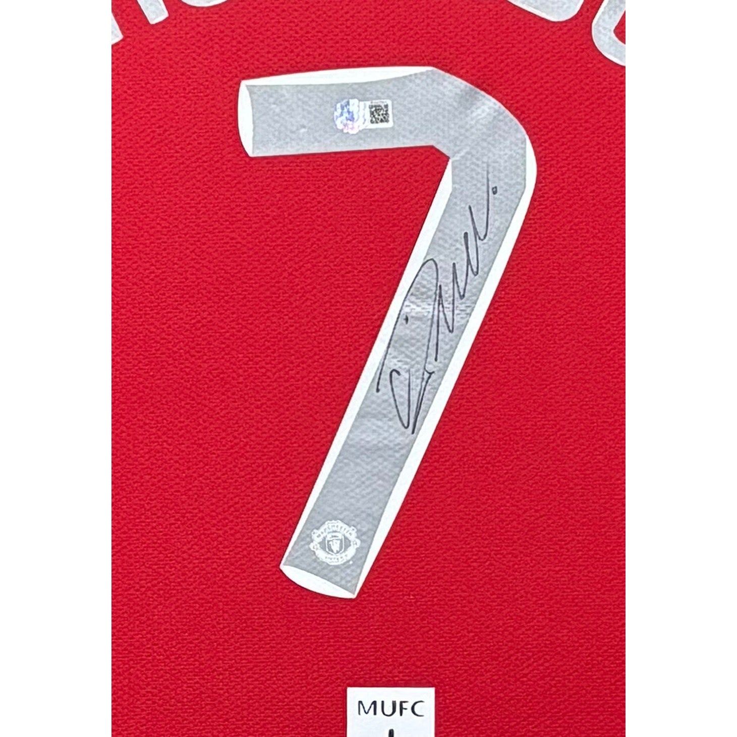 Cristiano Ronaldo Framed Signed Jersey Beckett Autograph Manchester United LS