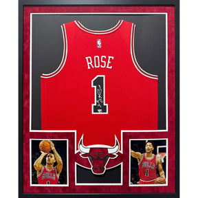 Derrick Rose Framed Jersey Fanatics Autographed Signed Chicago Bulls