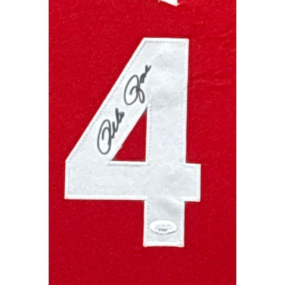 Pete Rose Framed Signed Red Jersey JSA Autographed Cincinnati Reds