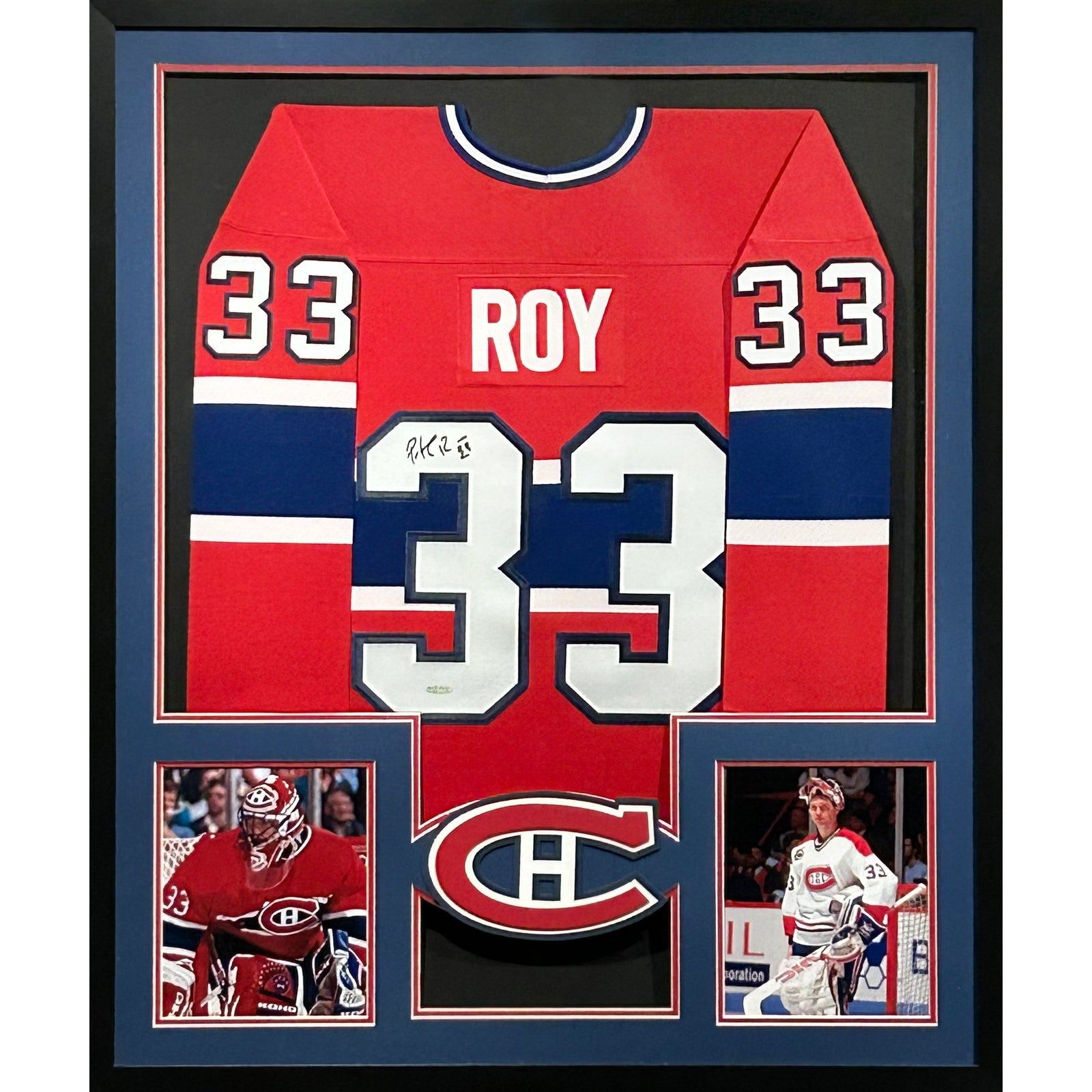 Patrick Roy Framed Red Jersey UpperDeck Autographed Signed Montreal Canadiens