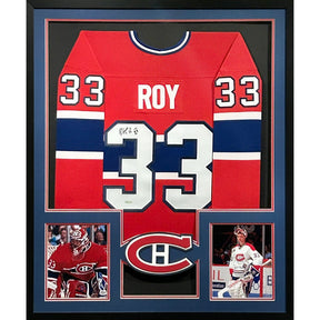Patrick Roy Framed Red Jersey UpperDeck Autographed Signed Montreal Canadiens