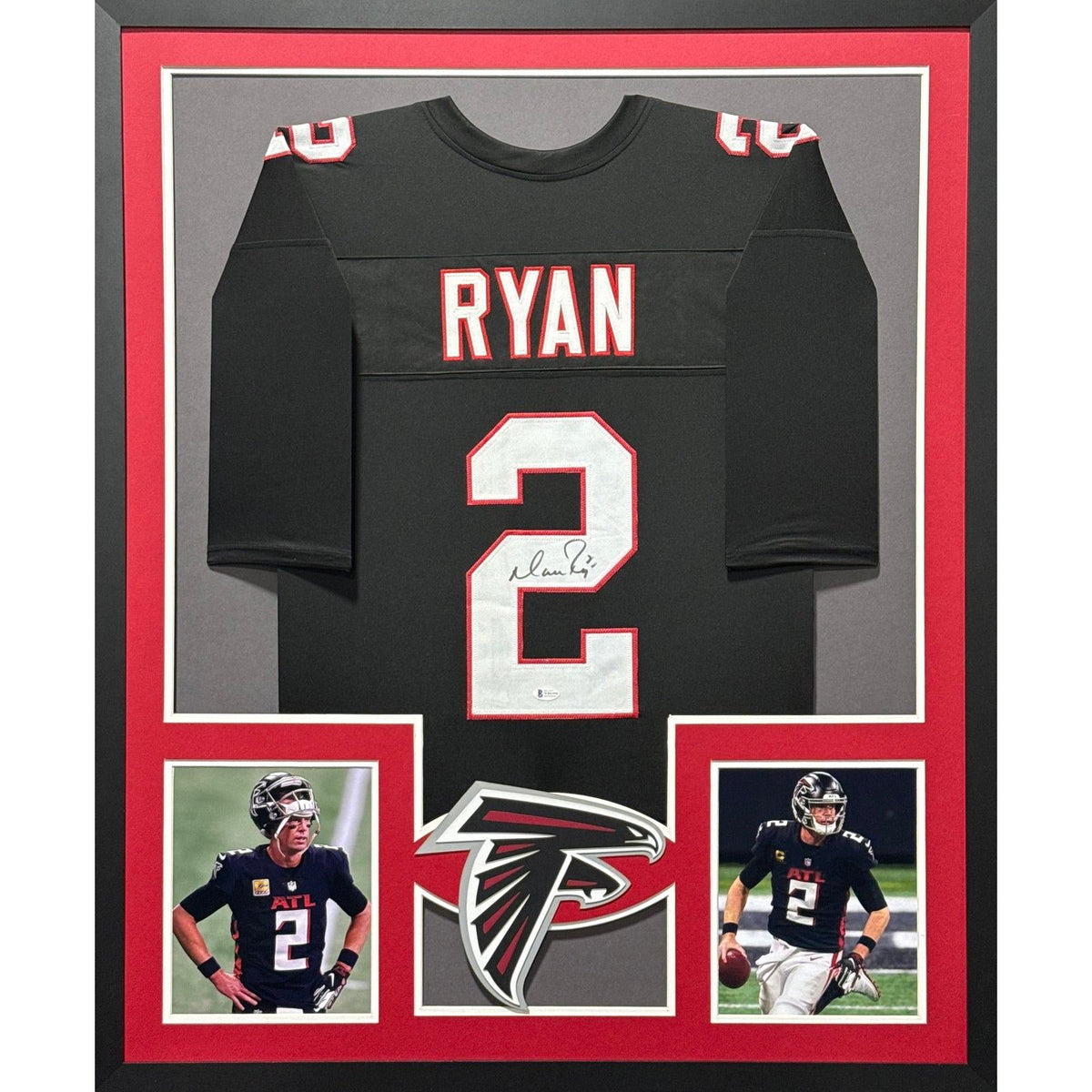 Matt Ryan Signed Framed Black Jersey Beckett Autographed Atlanta Falcons