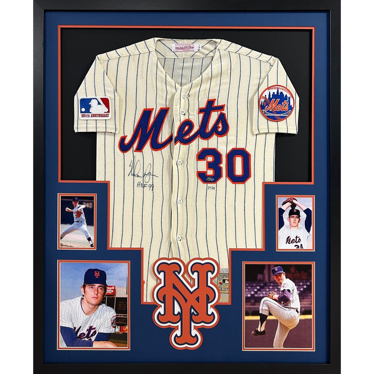 Nolan Ryan Framed Signed Jersey Upper Deck New York Mets Autographed