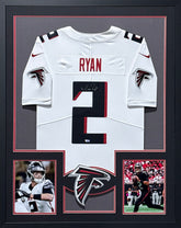 Matt Ryan Signed Framed White Jersey Fanatics Autographed Atlanta Falcons