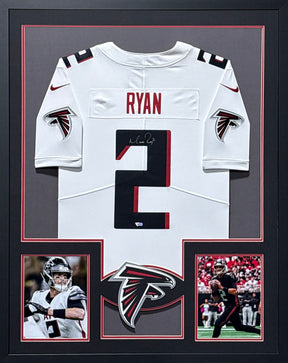 Matt Ryan Signed Framed White Jersey Fanatics Autographed Atlanta Falcons