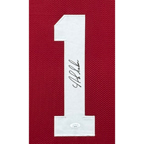 Nick Saban Stat Framed Signed Jersey Beckett Autographed Alabama Process IH