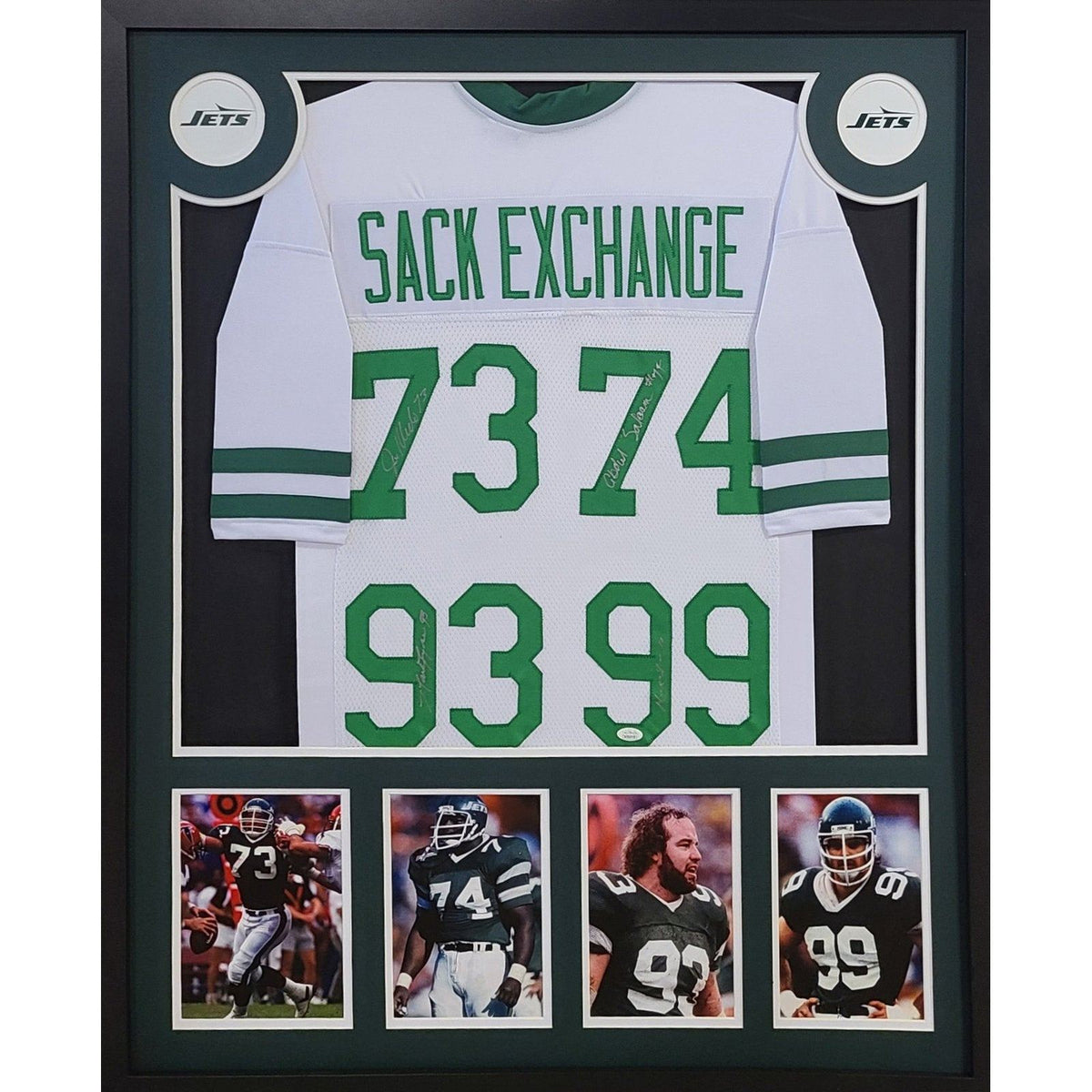 New York Jets Sack Exchange Framed Signed Jersey JSA Autographed Klecko