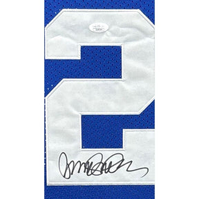 Ryne Sandberg Signed Blue Jersey Framed Autographed JSA