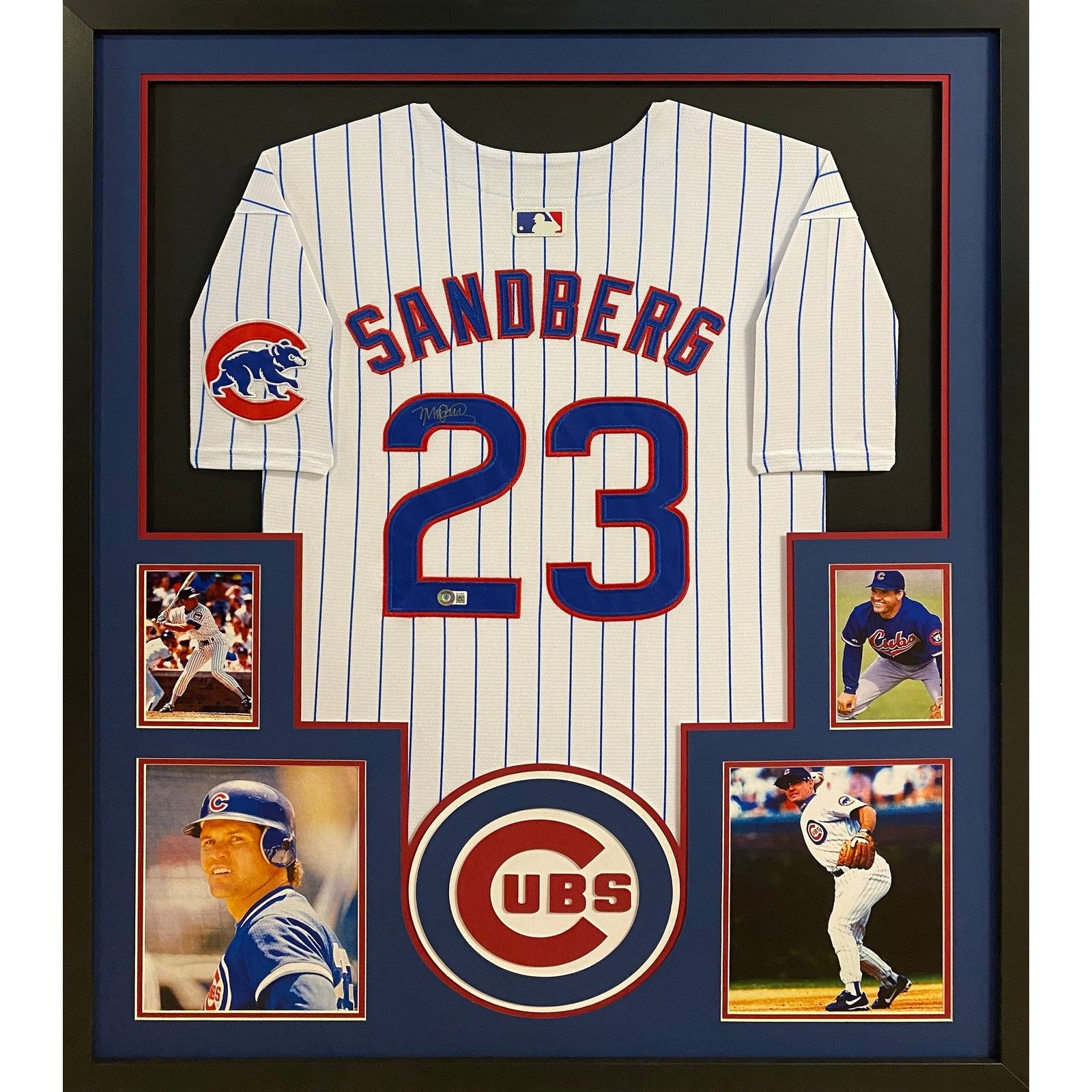 Ryne Sandberg Framed Signed Jersey Beckett Autographed Chicago Cubs 4Ps