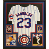 Ryne Sandberg Framed Signed Jersey Beckett Autographed Chicago Cubs 4Ps