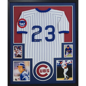 Ryne Sandberg Framed Signed Jersey Fanatics Autographed Chicago Cubs