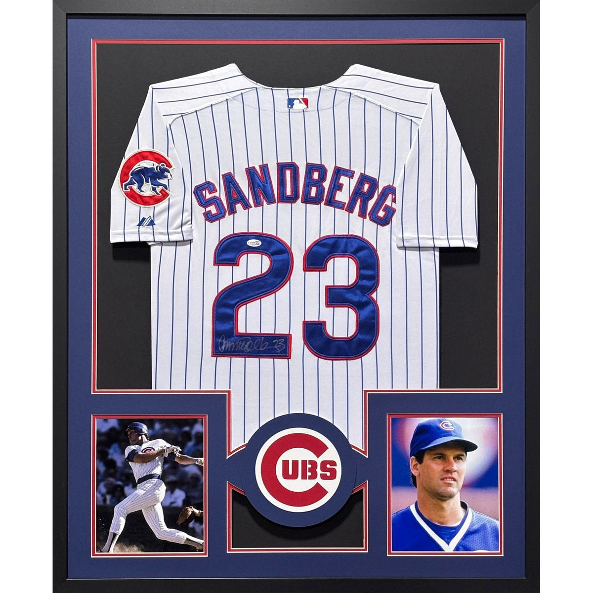 Ryne Sandberg Framed Signed Jersey Beckett Autographed Chicago Cubs 4Ps