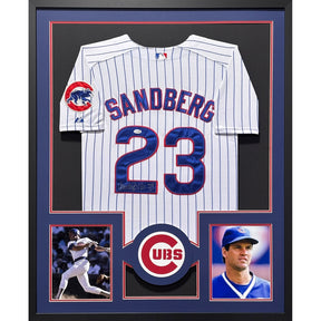 Ryne Sandberg Framed Signed Jersey Beckett Autographed Chicago Cubs 4Ps
