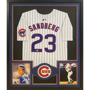 Ryne Sandberg Framed Signed Jersey Beckett Autographed Chicago Cubs 3S