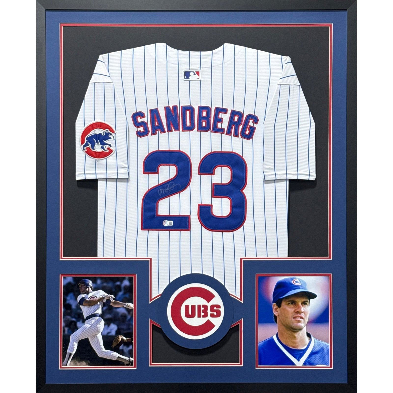 Ryne Sandberg Framed Signed Jersey Beckett Autographed Chicago Cubs 2S