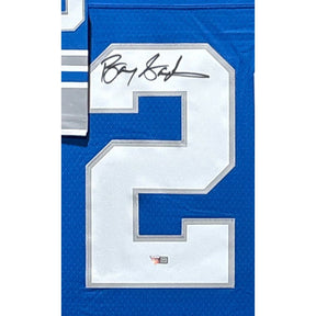 Barry Sanders Signed Framed Jersey Fanatics Autographed Detroit Lions 2P