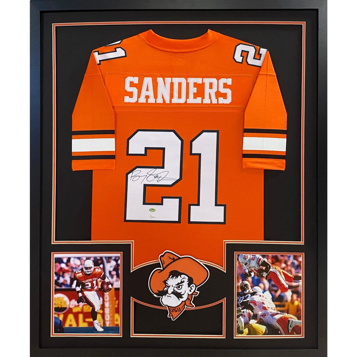 Barry Sanders Framed Signed Jersey JSA Autographed Oklahoma State